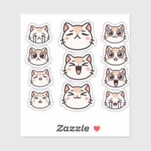Stickerblad met grappige snoetjes van katten sticker