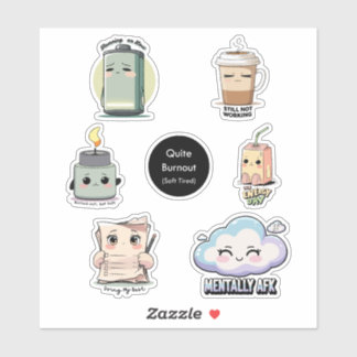 Stickerblad voor stille burn-out | Zachte stickers