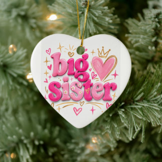 StickerCute Sticker Oudere Zus – Schattig Cadeau v Keramisch Ornament