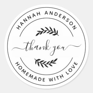 StickerMaak je eigen homemade met liefde bedankt Ronde Sticker