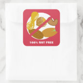 Stickers 100% Nut Free Food Allergy Alert (Sac)