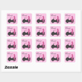 Stickers 16 Silhouette rose et noire (Feuille)