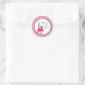Stickers 20 - 1,5" Favor Poodle rose Paris Eiffel (Sac)