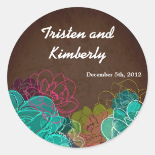 Stickers 20 - 1,5 po Favor Ressort Neon Flowe flor