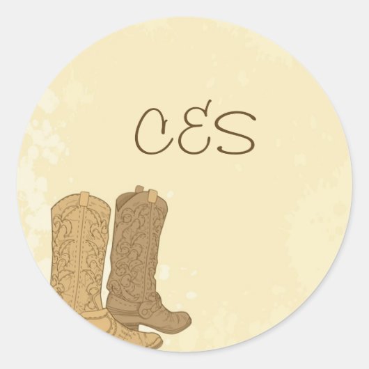 Stickers 20 Cow-boy Wedding Favor (Devant)