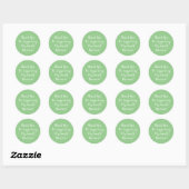 Stickers 20 Mercis Vert Blanc Cute Chic (Feuille)