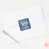 Stickers 20th Birthday Blue Linen Merci Favor (Enveloppe)