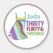 Stickers 30e Anniversaire Trente Flirty & Thriving (Devant)
