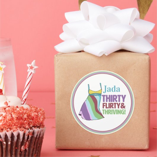 Stickers 30e Anniversaire Trente Flirty & Thriving (Fête)