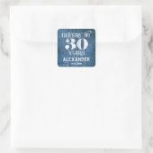 Stickers 30th Birthday Blue Linen Merci Favor (Sac)