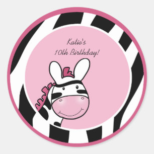 Stickers 3" Favoriser PINK ZEBRA DIVA JUNGLE