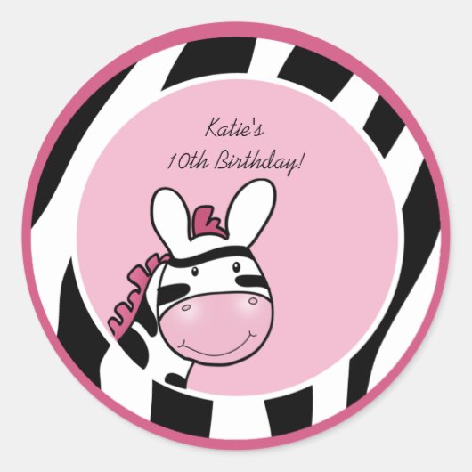 Stickers 3" Favoriser PINK ZEBRA DIVA JUNGLE (Devant)