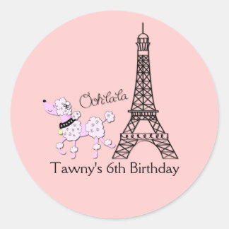 Stickers 3 pouces Favor PINK PARIS POODLE