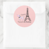Stickers 3 pouces Favor PINK PARIS POODLE (Sac)