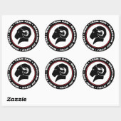 Stickers 3", Set de six, Logo rouge et noir (Feuille)