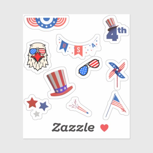 Stickers 4 juillet (Feuille)
