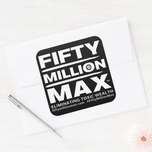 Stickers 50 Million Max™ Text Logo 3" (6) (Enveloppe)