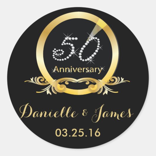 Stickers 50e Anniversaire - Gold Round (Devant)