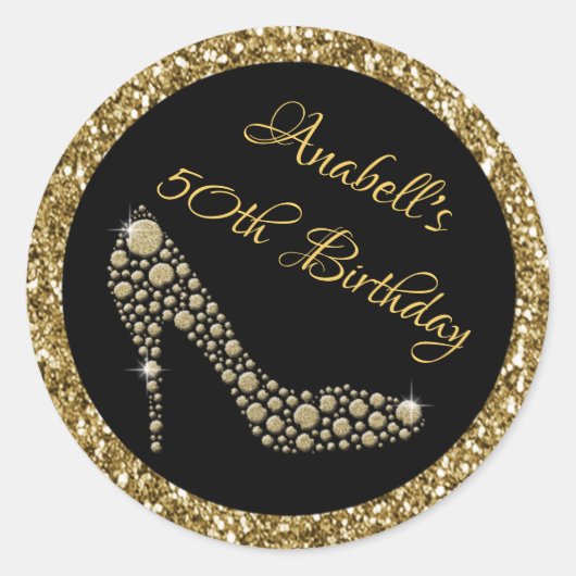 Stickers 50e Anniversaire Golden High Heels (Devant)