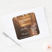Stickers 50e anniversaire Mariage en bois clair (Enveloppe)