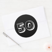 Stickers 50e anniversaire noir - 50 ans (Enveloppe)