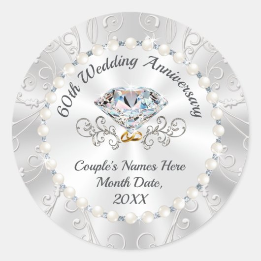 Stickers 60e Anniversaire pour Favors, Enveloppes (Devant)