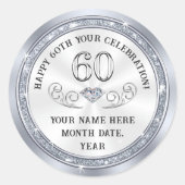 Stickers 60e anniversaire pour les faveurs, ou Ann (Devant)