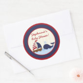 Stickers 6- 3" Favoriser Ahoy Nautical Whale Boat (Enveloppe)