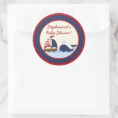 Stickers 6- 3" Favoriser Ahoy Nautical Whale Boat (Sac)