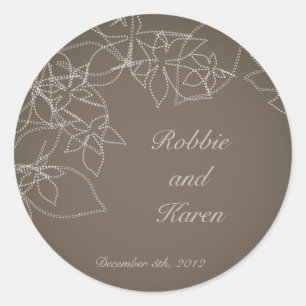 Stickers 6 - 3" Favoriser Automne Floral Fall Grey