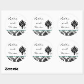 Stickers 6 - 3" Favoriser Black Damask Lace (Feuille)