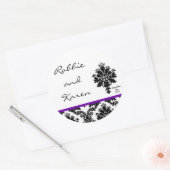 Stickers 6 - 3" Favoriser Black Purple Damask Lace (Enveloppe)