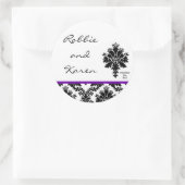 Stickers 6 - 3" Favoriser Black Purple Damask Lace (Sac)