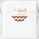 Stickers 6 - 3" Favoriser Brown Orange Nom Chevron (Sac)