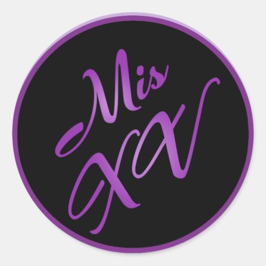 Stickers 6 - 3" Favoriser Mis XV Purple Morado (Devant)