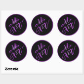 Stickers 6 - 3" Favoriser Mis XV Purple Morado (Feuille)