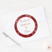 Stickers 6 - 3" Favoriser Noël Snowflakes rouge (Enveloppe)
