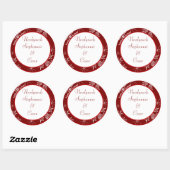 Stickers 6 - 3" Favoriser Noël Snowflakes rouge (Feuille)