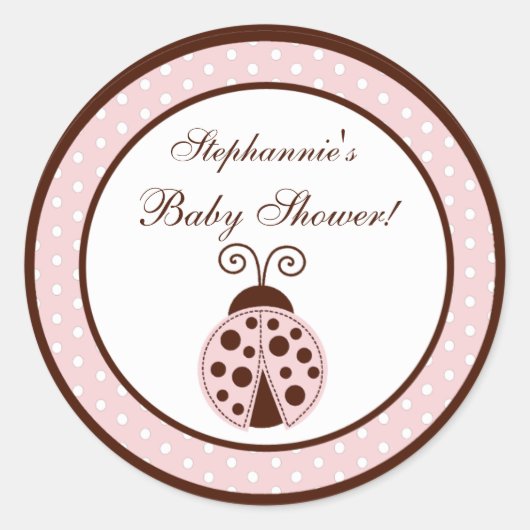 Stickers 6 - 3" Favoriser Pink Ladybug (Devant)