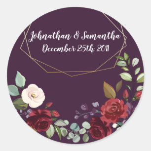 Stickers 6 - 3" Favoriser Plum Purple Rose Gold Ge