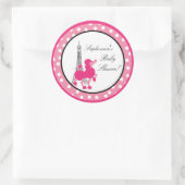 Stickers 6 - 3" Favoriser Poodle rose Paris Eiffel (Sac)