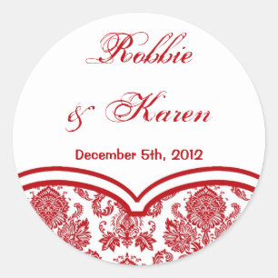 Stickers 6 - 3" Favoriser Rouge Crimso Blanc Damas