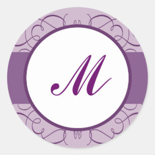 Stickers 6 - 3" Favoriser Royal Purple Crown/Swirl