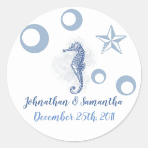 Stickers 6 - 3" Favoriser Seahorse Sea Ocean Beach
