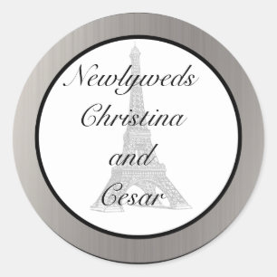 Stickers 6 - 3" Favoriser Tour Eiffel Noir