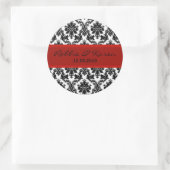 Stickers 6 - 3" Noir Damas et Rouge Faveur (Sac)