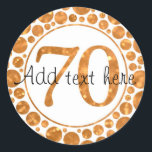 Stickers 70 In Gold - 70th Birthday Party<br><div class="desc">Design Ornaart</div>