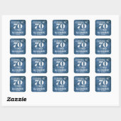 Stickers 70e Anniversaire Merci de lin bleu Favor (Feuille)