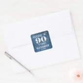 Stickers 90th Birthday Blue Linen Merci Favor (Enveloppe)