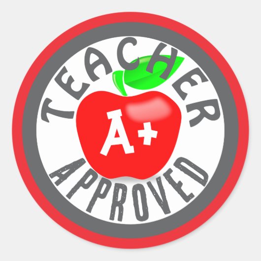 Stickers A+ Approuvés par l'enseignant (Devant)